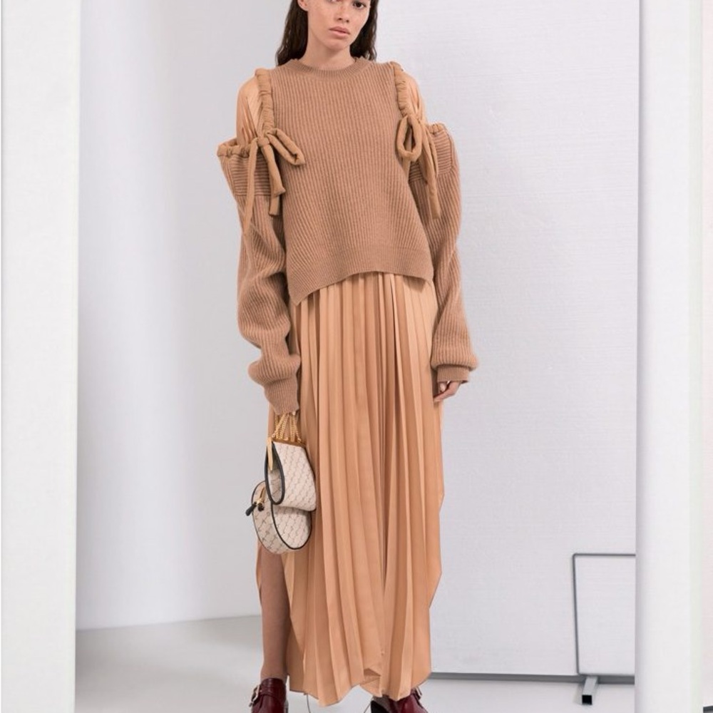 Stella McCartney  Cashmere Wool Brown Ribbed Knit Sweater